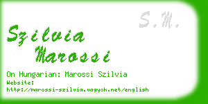 szilvia marossi business card